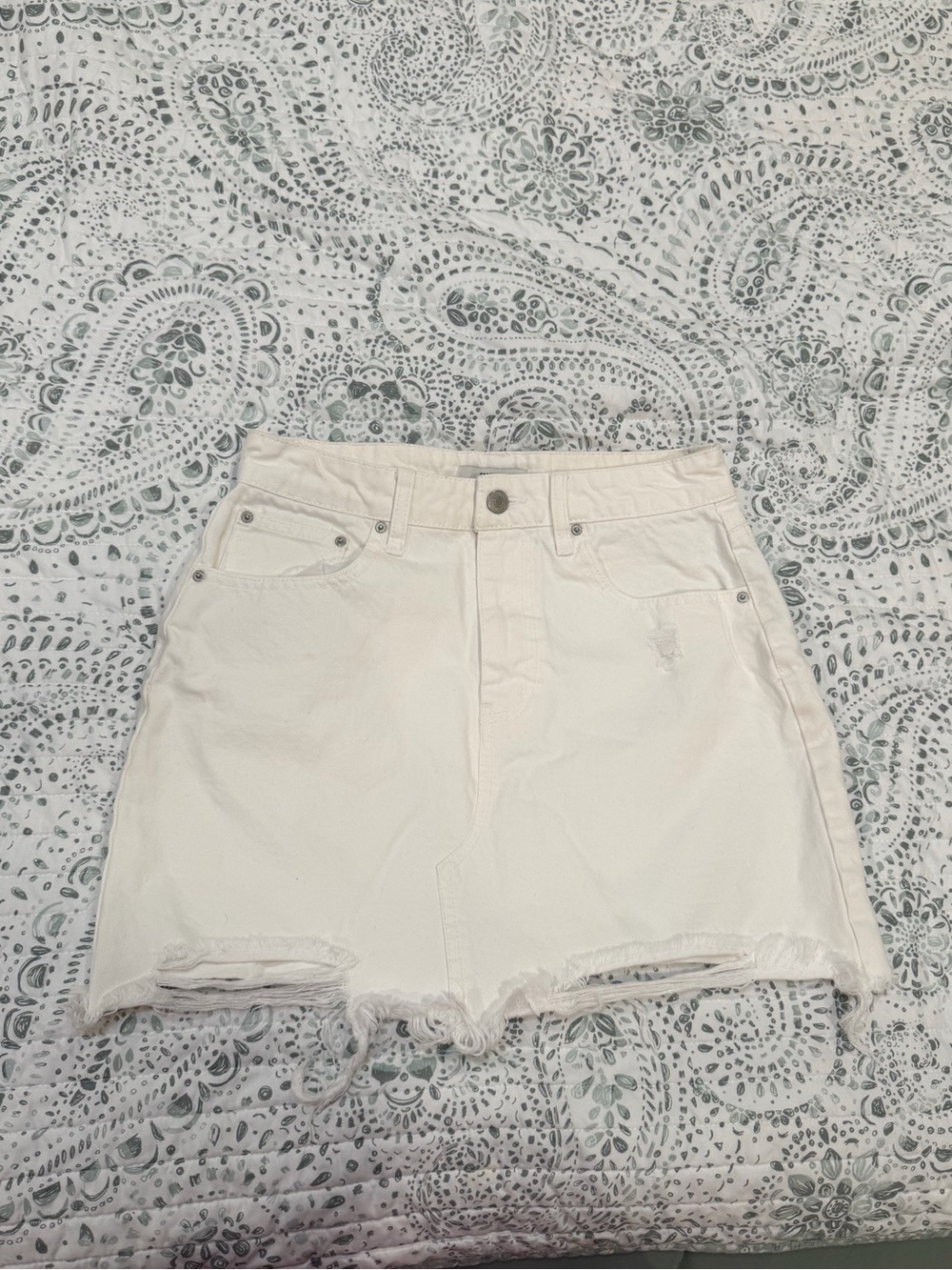 Forever 21 White Denim Skirt